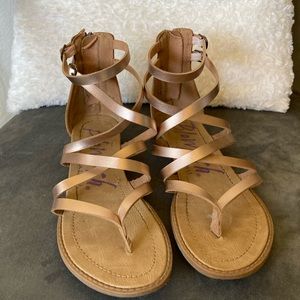 Rose gold Blowfish gladiator sandals